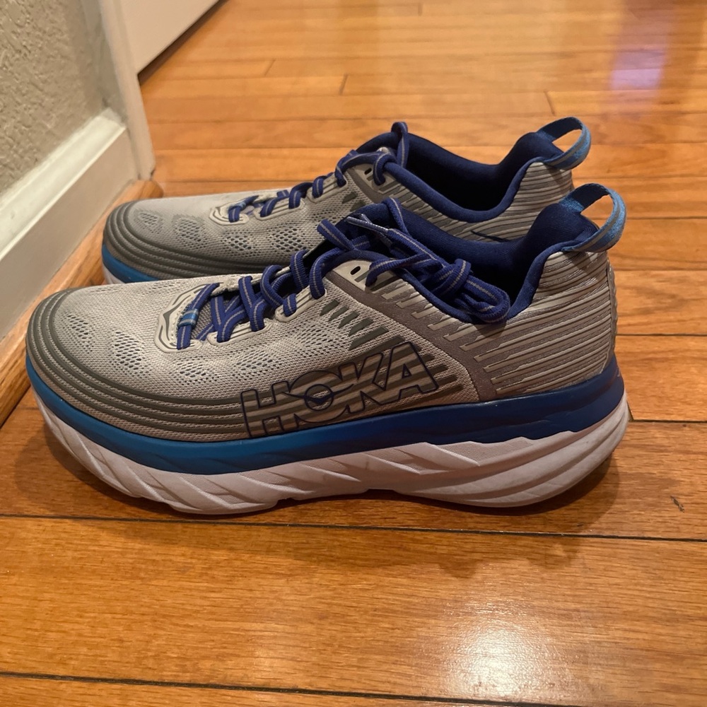 Hoka One One Men's Gray and Navy Athletic Shoes